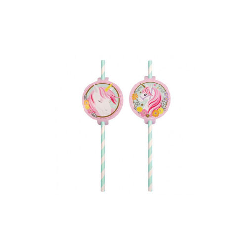 Picture of MAGICAL UNICORN PAPER STRAWS - 8PK